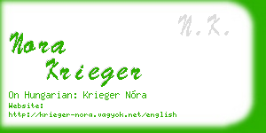 nora krieger business card